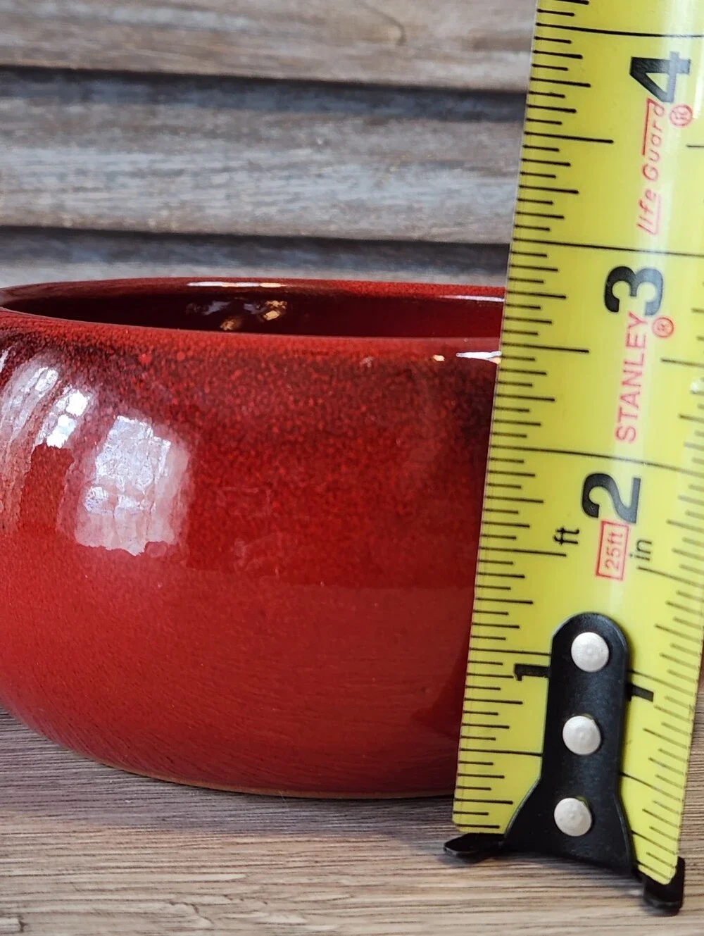 Red Glazed Terracotta Soup Chili Handled Bowl Made in Italy by De Silva